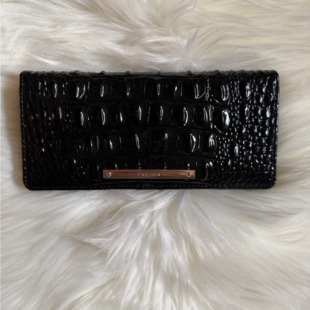 Brahmin Ady Black Crocodile-Embossed Wallet